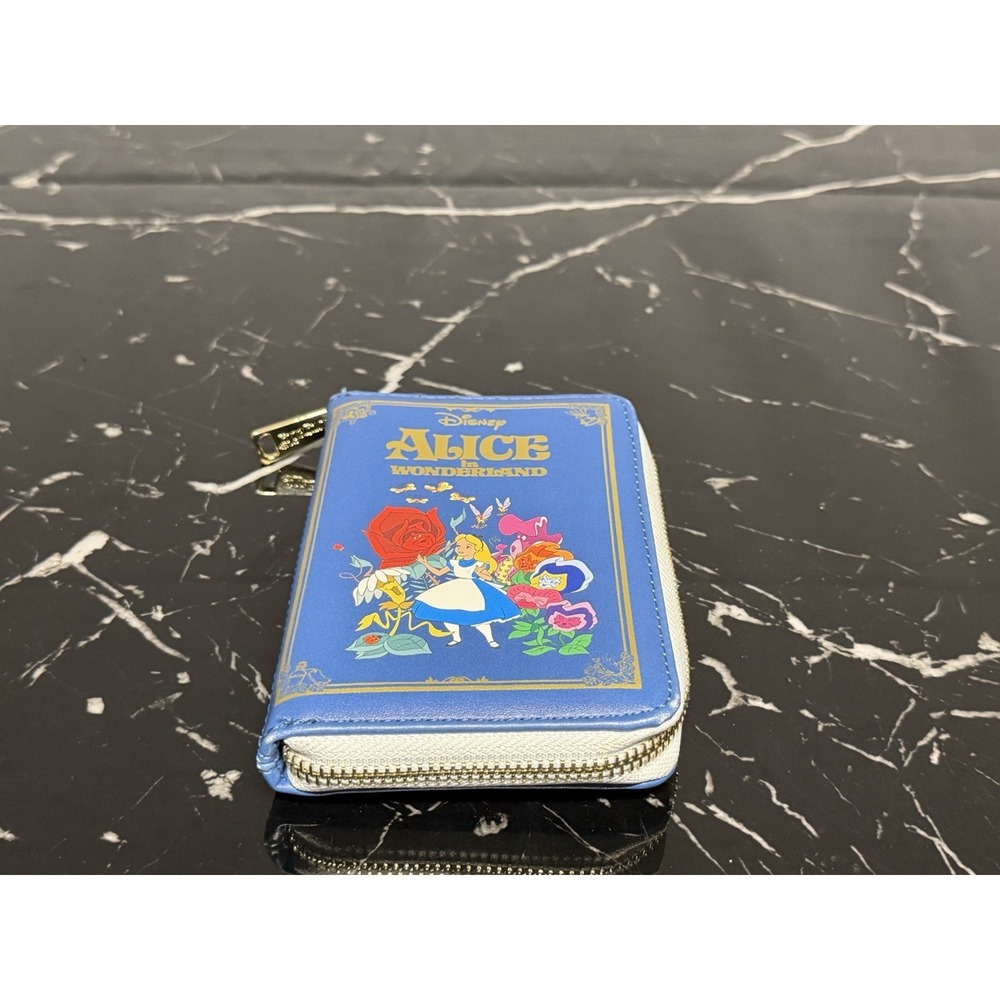 Disney Loungefly Alice in Wonderland Classic Book Small Zip Around Wallet